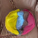 Inflatable beach ball used without packaging