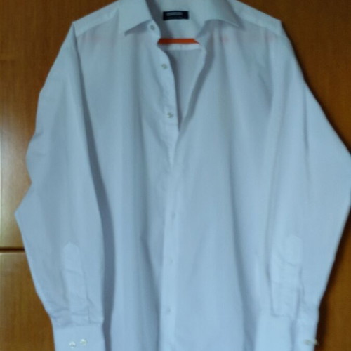 Men's classic white long-sleeve shirt L