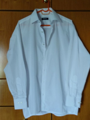 Men's classic white long-sleeve shirt L