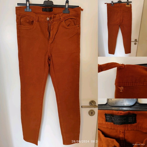Zara women's pants brick red like new, size 38