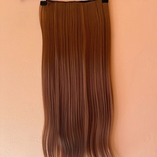 Copper hair extension new, 100 g, 60 cm length, 25 cm width with 5 clips