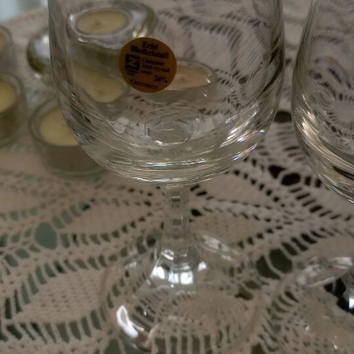 Echt Bleikristall Germany crystal wine glasses new, set of 2
