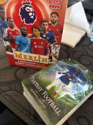 Topps Merlin Premier League 2026 cards pack of 40 with inserts and Salah