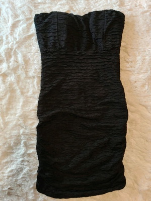 Evening dress black, like new, strapless, size XS