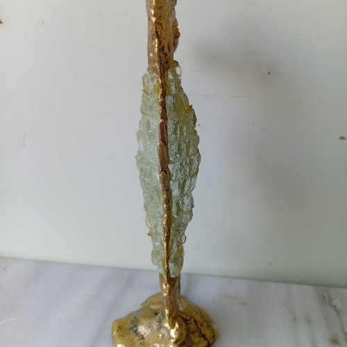 Bronze seahorse sculpture with crystals by Kyriakos Cirantonis, used