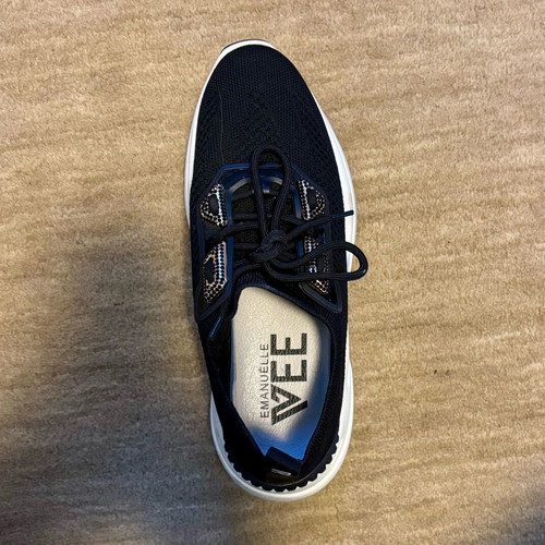 Emanuelle Vee sneakers black with strass and chunky sole like new, size 41