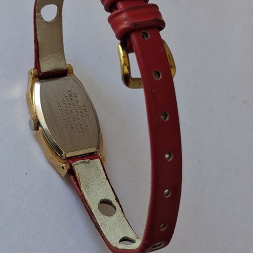 Orient women's watch used, black dial, gold case