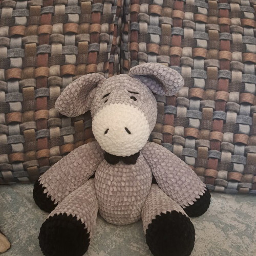 Handmade plush donkey toy