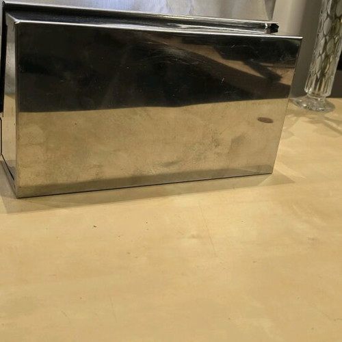 Stainless steel storage box like new with lid and divider