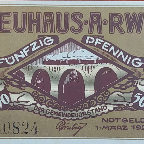 Γερμανικό Notgeld 50 Pfennig 1921 Neuhaus am Rennweg συλλεκτικό χαρτονόμισμα
