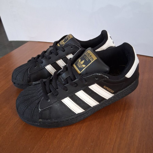 Adidas Superstar sneakers size 33.5 used, black and white