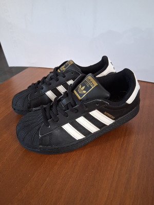 Adidas Superstar sneakers size 33.5 used, black and white