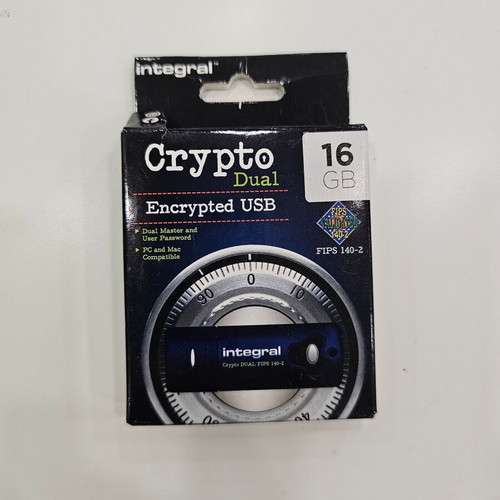 Integral Crypto-140-2 16GB USB 3.0 new encrypted flash drive with dual password access