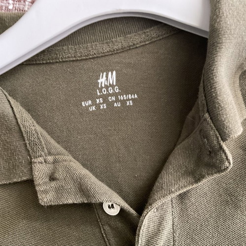 H&M men's polo shirt, green, XS