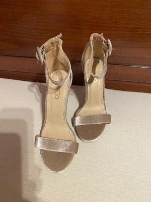 Beige suede GoGo Shoes sandal like new with buckle and 12 cm heel