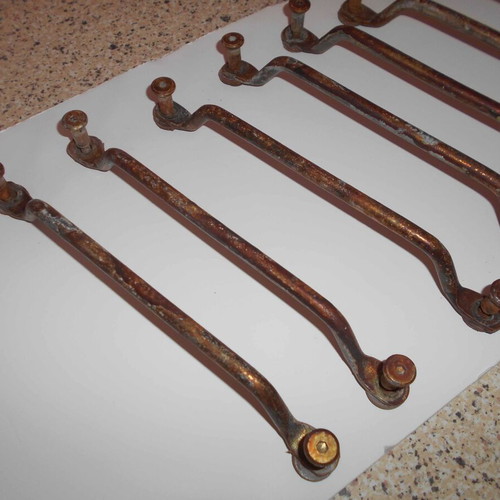 Bronze handles used, set of 8, 24 cm length