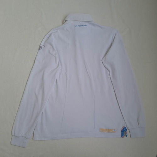 La Martina women's polo shirt size M, white, long sleeve, cotton