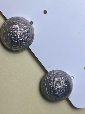 Silver earrings like new with clutch, silver color