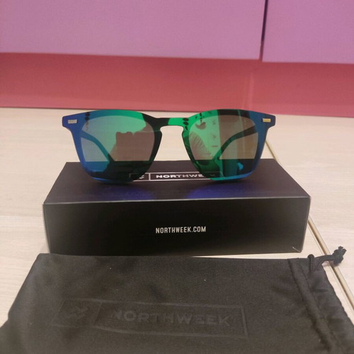 Northweek Phantom Matte Black sunglasses with green polarised lenses new
