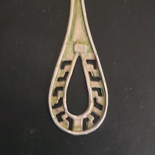 Silver 925 single long teardrop earring used