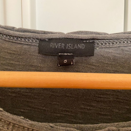 River Island sleeveless grey top with embroidery used