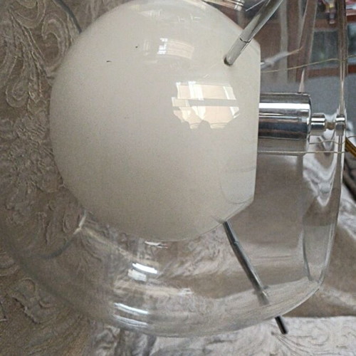 Gypsum board glass light with silver like new