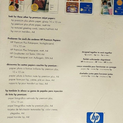 HP Photo Papers Original packs in excellent condition, sizes A4+10x15 Glossy, Matt & Iron