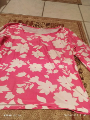 Women's blouse new, size large, white and pink