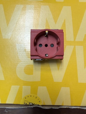 Vimar 16209.R Schuko sockets used, pack of 20, red