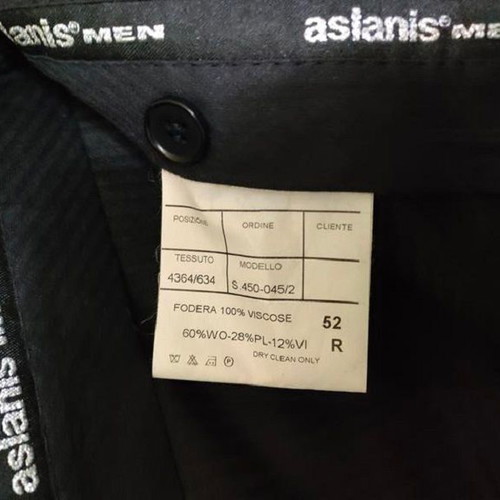 Aslanis Men Suit size 52 like new, black wool blend