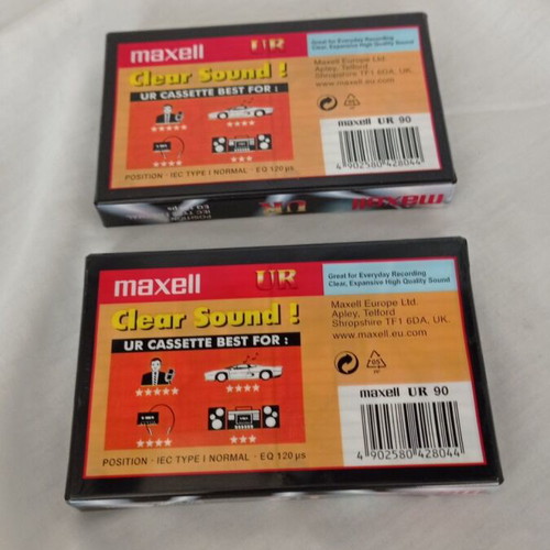 Maxell UR 90 cassette tapes set of 2 new sealed