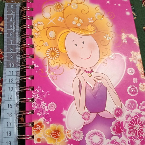Fairy Notebook Spiral with 80 Recycled Sheets, New, Fuchsia