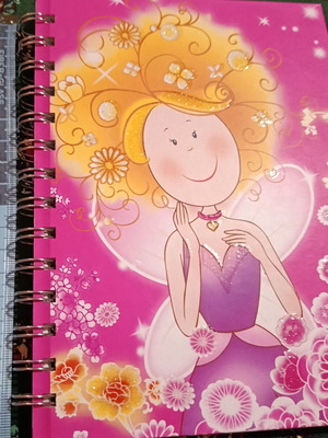 Fairy Notebook Spiral with 80 Recycled Sheets, New, Fuchsia
