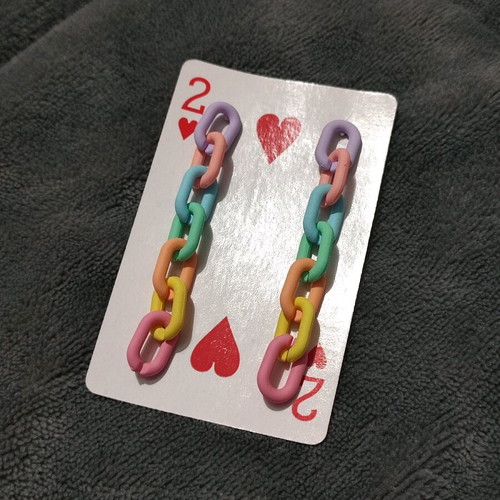 Chain earrings multicolored like new