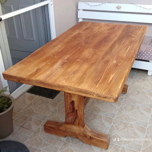 Monastic style tables from sturdy Swedish wood, customizable colors