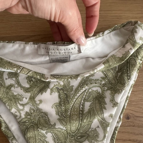 Vassia Kostara swimsuit small bikini medium top like new, white multicolor