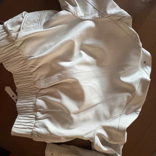 Leather women's jacket like new, size large, white