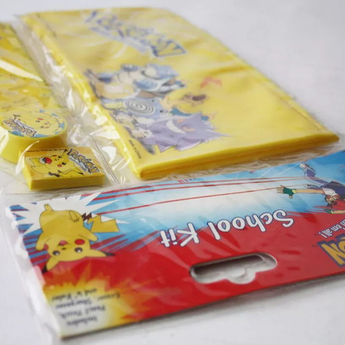 Pokemon School Kit vintage 1998 με κασετίνα, χάρακα και σβήστρα Nintendo καινούργιο