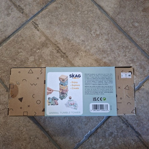 Skag wooden stacking blocks with animals, 68 pieces