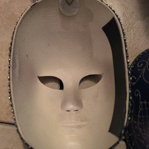 Decorative carnival masks like new, set of 11 with witch hat