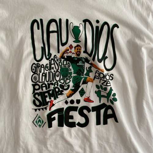 Sv Werder Bremen T-shirt Claudio Pizarro used, size 3XL