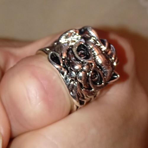 Massive ring Puss in Boots new, silver plated