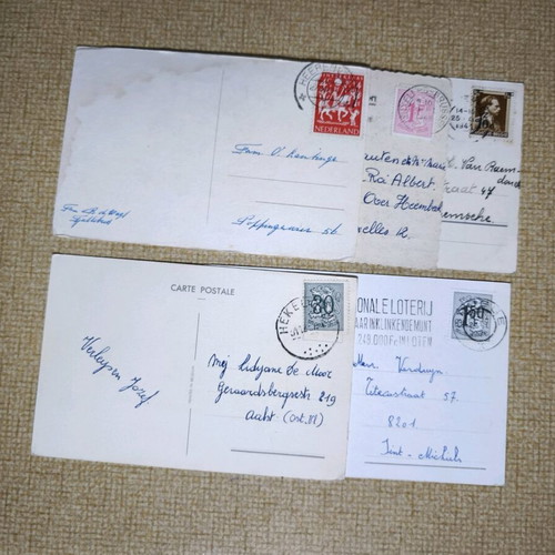 Snowy vintage postcard set of 5 like new, collectible