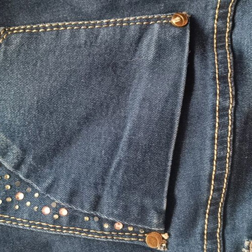 Jeans with rhinestones on pockets like new, blue