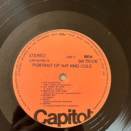 Nat King Cole LP Portrait of Nat King Cole Vol 6 used