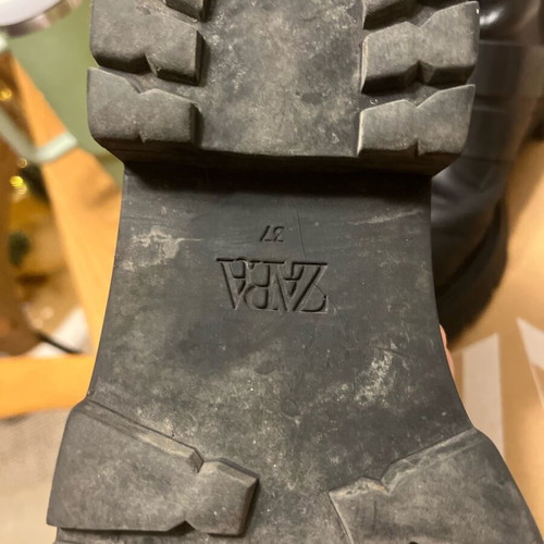 Zara leather ankle boots used, black, size 37