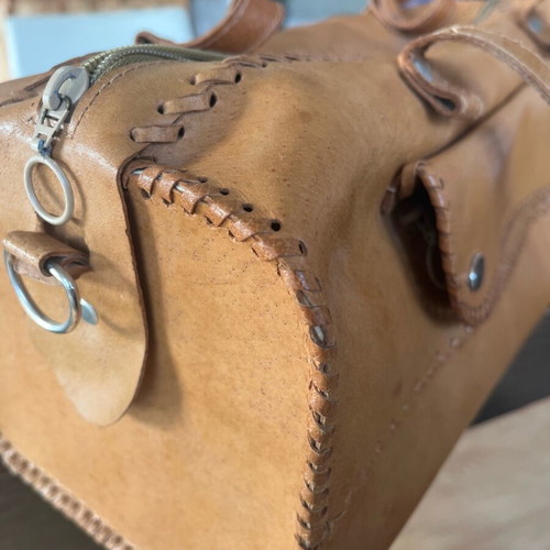 Vintage handbag like new, beige and brown with additional strap