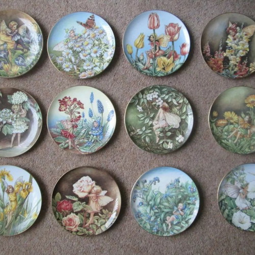 Border wall plate "The festival of Flower Fairies" new, fine bone china 1987
