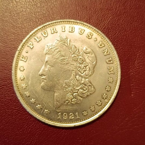 Morgan dollar 1921 commemorative token used, USA