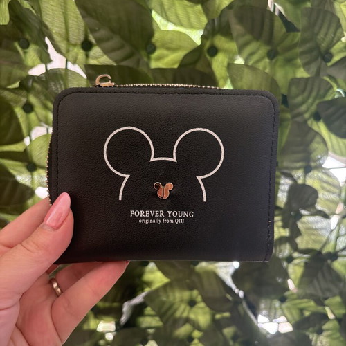 Mickey black wallet with zipper issue for repair or parts